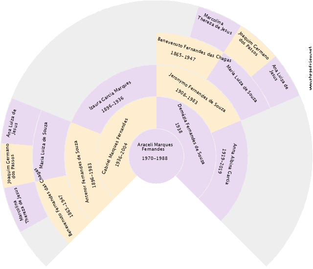 José Marçal de Queiroz Gráfico de Ascendência